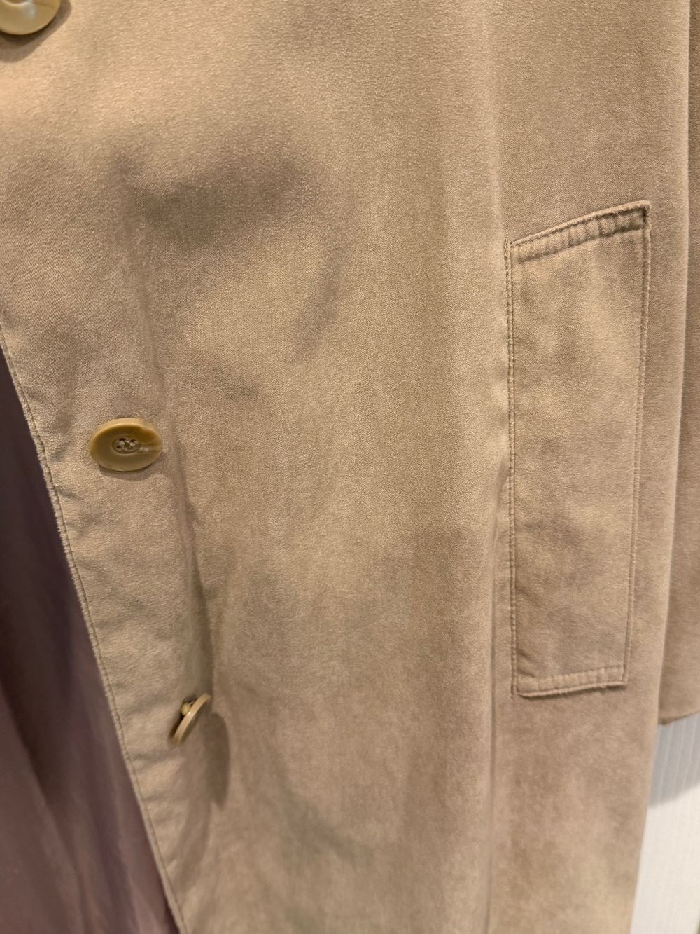 London Fog Navy and Beige Trench Coat Label - Picture 3 of 6